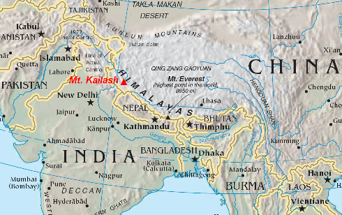 Location of Mount Kailash