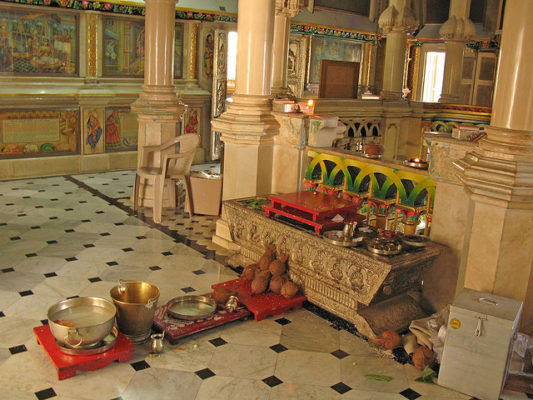 Jain offerings in a temple in Mumbai