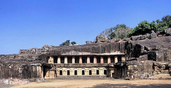 The Rani Gumpha or 'Queen Cave' is a cave temple in Orissa that probably dates back to the first century BCE. Cut from the rock, it is a two-storeyed monastery on three sides of a courtyard. The Rani Gumpha is the largest of the 30 or so temples there.